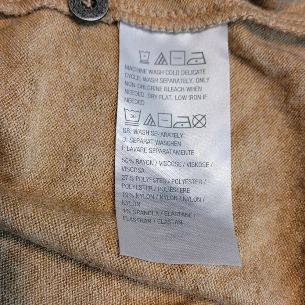 Susan Graver Tunic Top Size L Heathered Tan Soft Comfort Knit Button Back - Picture 4 of 8